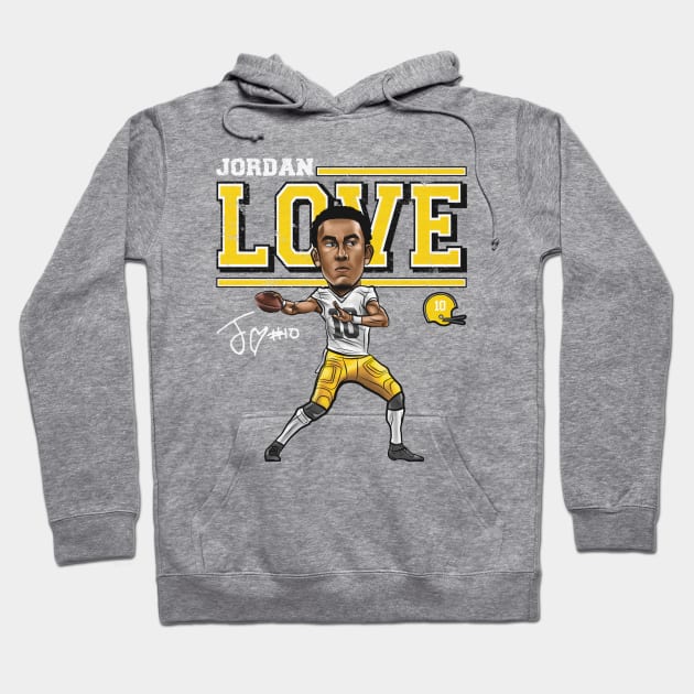 Jordan Love Green Bay Cartoon Hoodie by MASTER_SHAOLIN